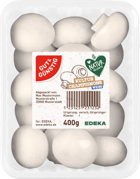 GUT&GÜNSTIG Champignons weiß mittel Polen Klasse I 400g Foodtainer