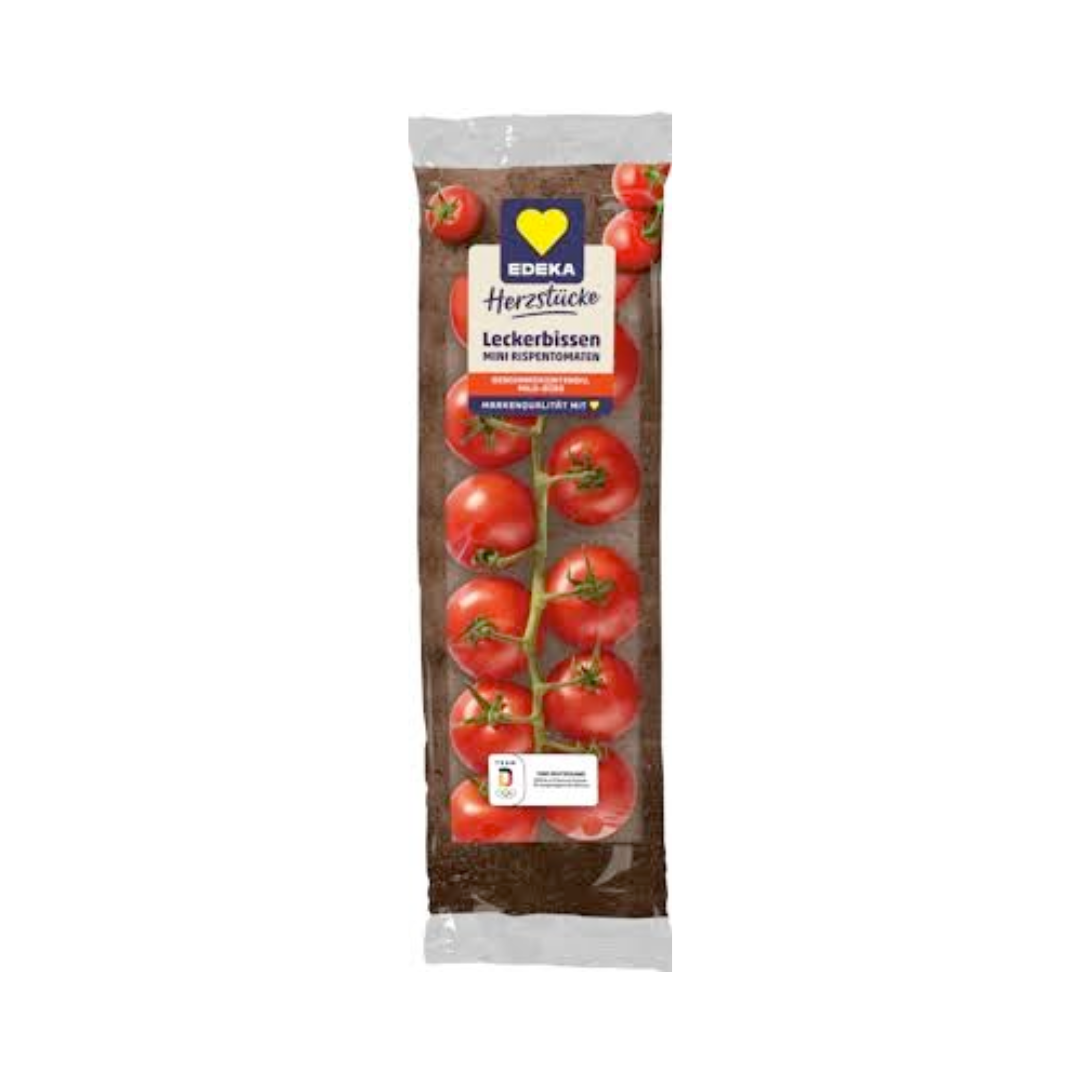 EDEKA Herzstücke Mini Rispentomaten Italien Klasse I 400g Schale mit Flowpack