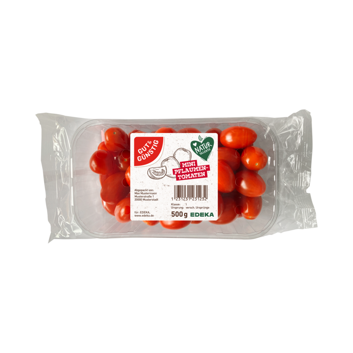 Mini Pflaumen Tomaten Spanien Klasse I 500g Schale mit Flowpack