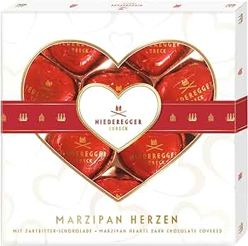 Niederegger Marzipan Herzen Geschenkdose 6Stück 75g