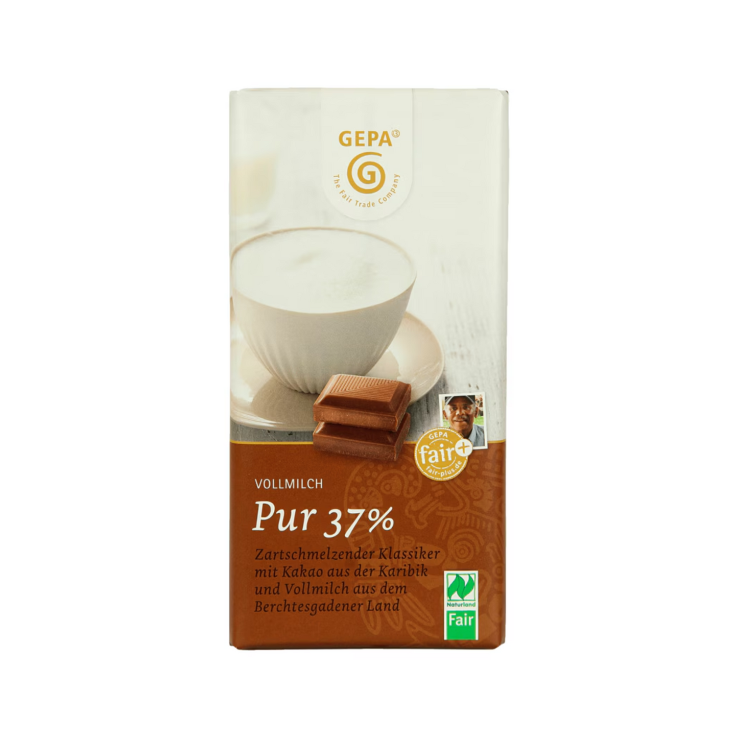 Bio Gepa Vollmilch Pur 37% Cacao 100g