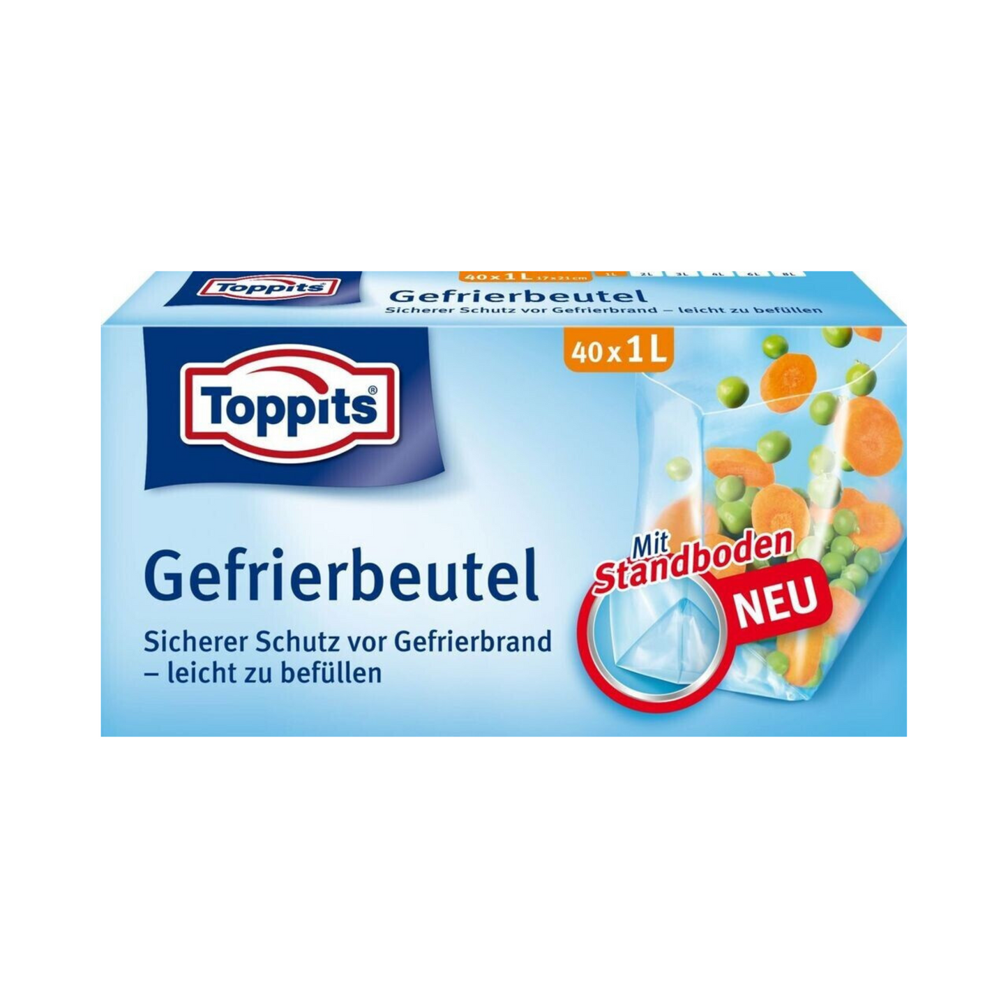 Toppits Gefrierbeutel Standboden 1l 40ST