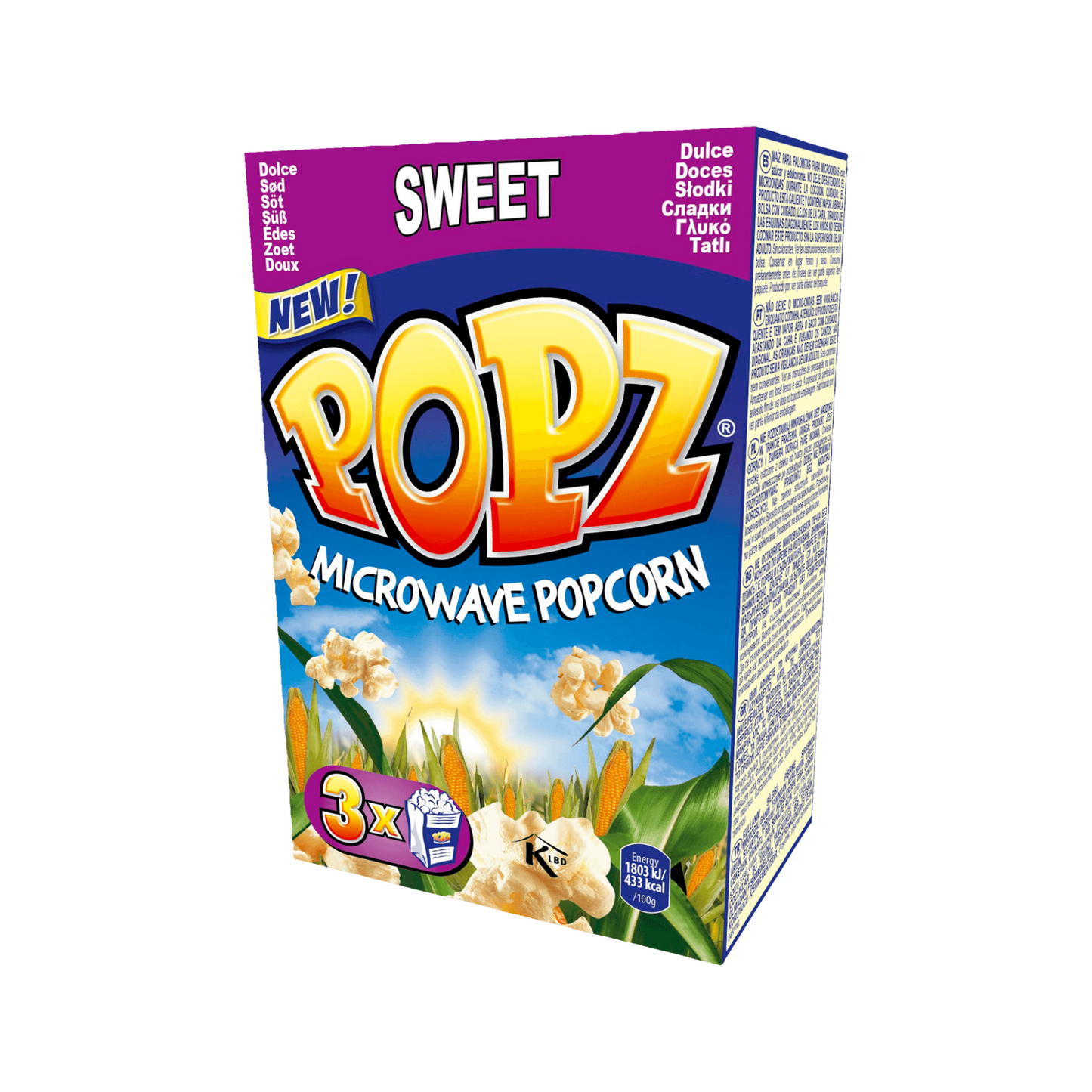 Popz Mikrowellen Popcorn Sweet 270g