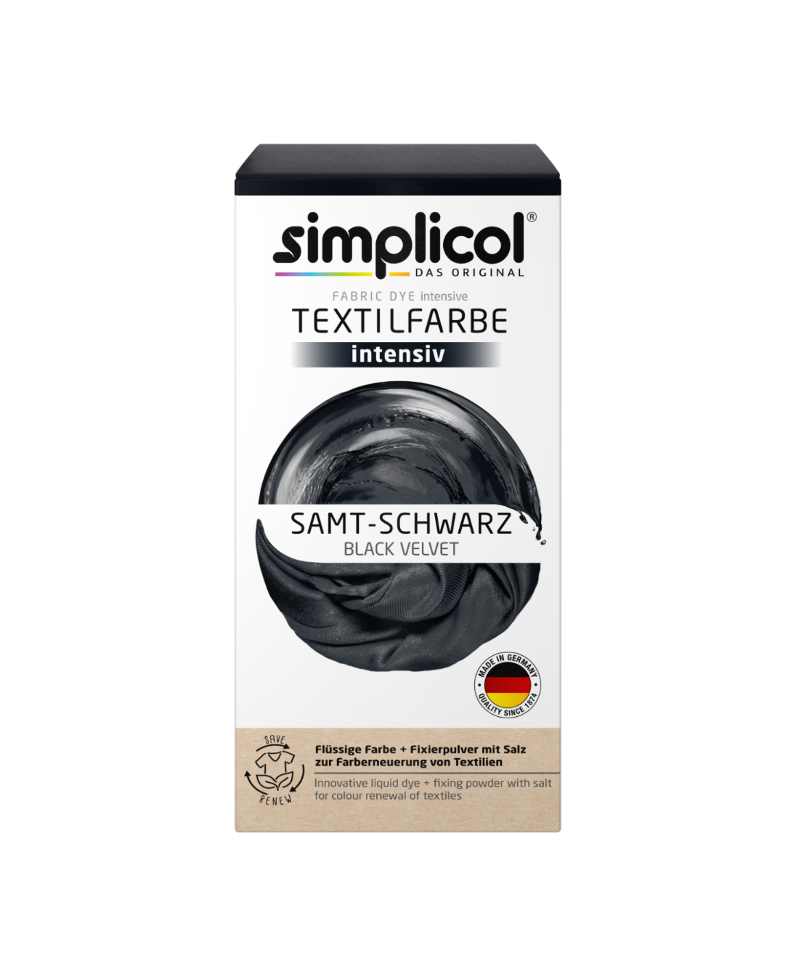 Simplicol Textilfarbe Intensiv samt-schwarz