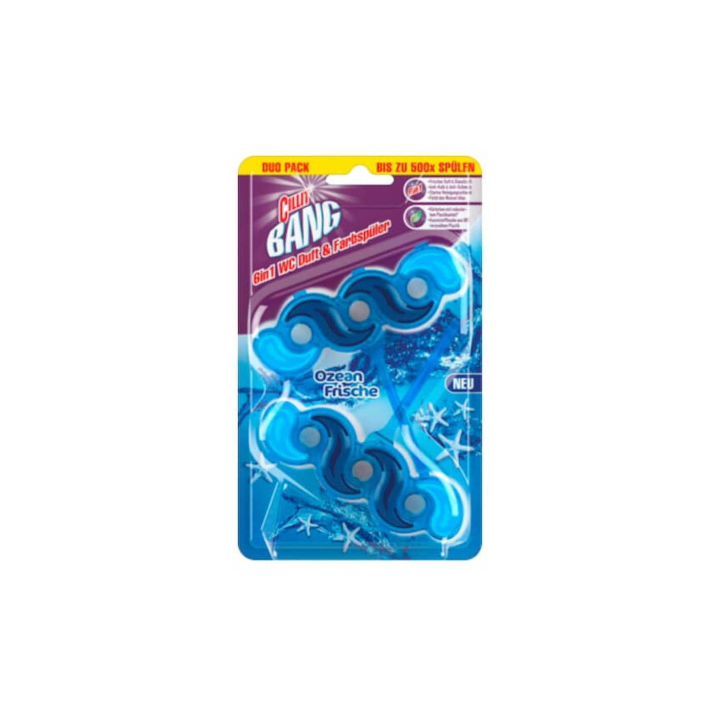 Cillit Bang Blue Wave 6 WC Blauspüler Blüten Frische 2x35g