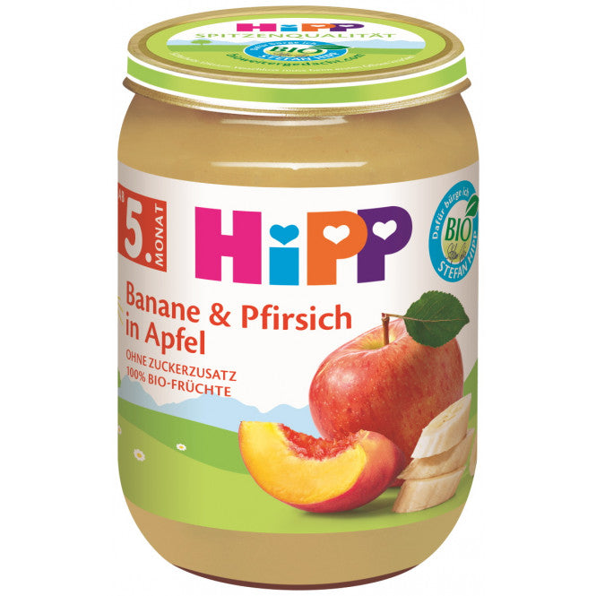 Bio Hipp Früchte Pfirsich in Apfel ab 5.Monat 190g