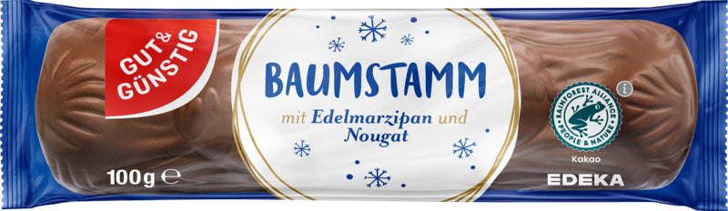 GUT&GÜNSTIG Baumstamm Marzipan Nougat 100g