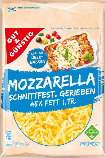 GUT&GÜNSTIG Mozzarella gerieben 45% 250g VLOG