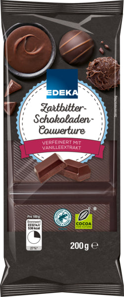 EDEKA Herzstücke Zartbitter Schokoladen Kuvertüre 200g