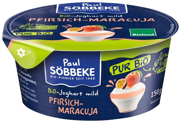 Bio Söbbeke Pur Bio Joghurt Pfirsich Maracuja 3,8% 150g