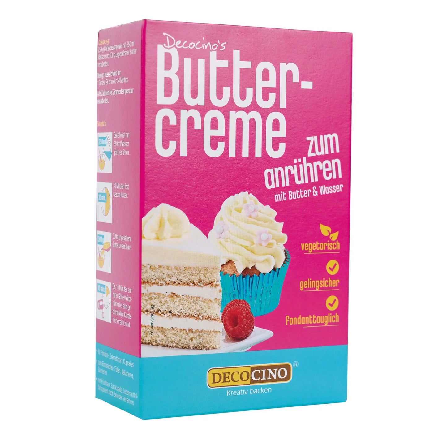 Decocino Buttercreme zum Anrühren mit Butter und Wasser 250g