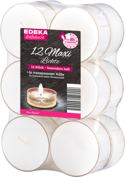 EDEKA zuhause Maxilichte transparent 12ST
