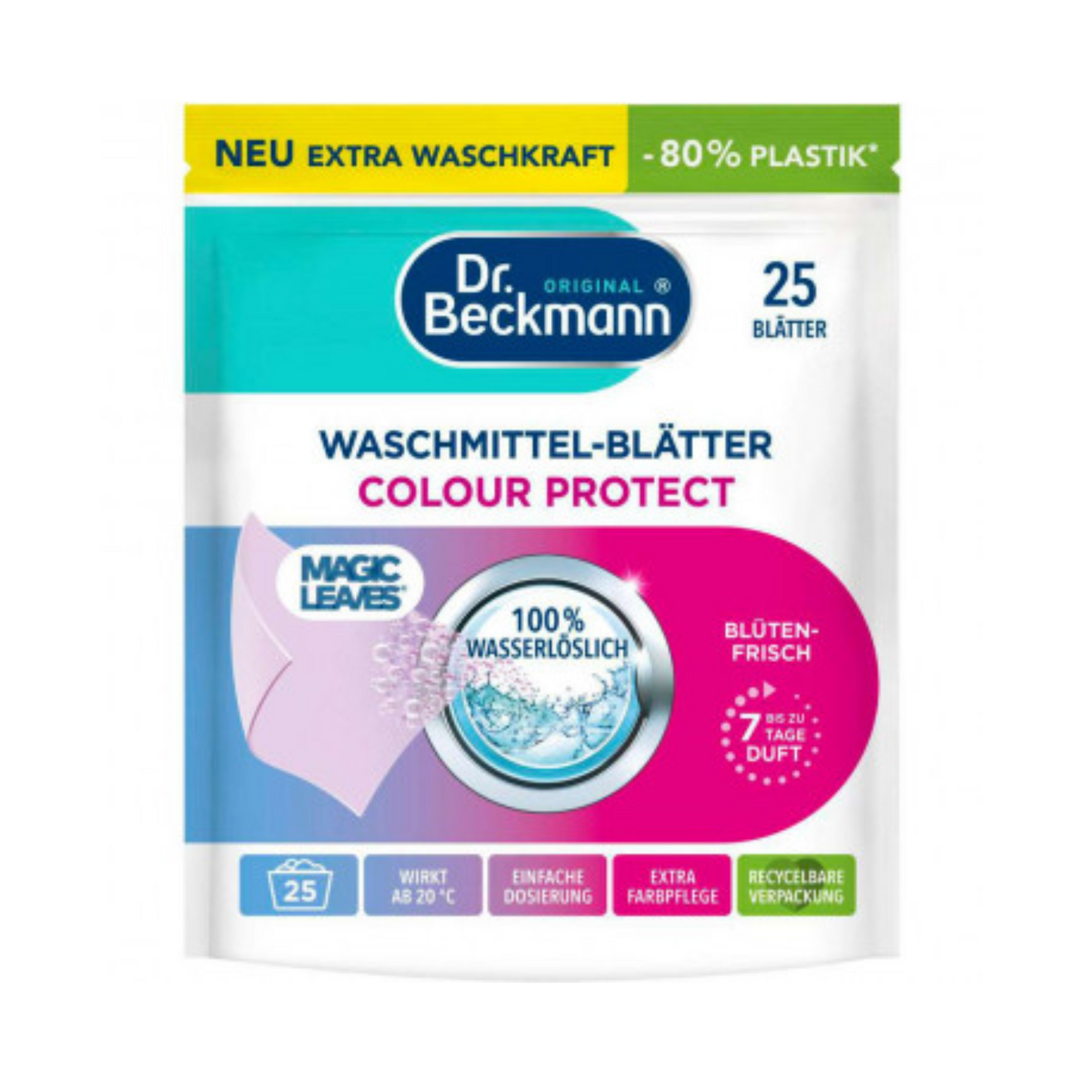 Dr.Beckmann Magic Leaves Color Protect Waschmittelblätter Blütenfrisch 25ST 100g