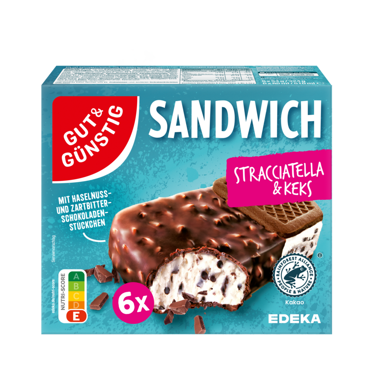 GUT&GÜNSTIG Knusper Sandwich Stracciatella 6x85ml