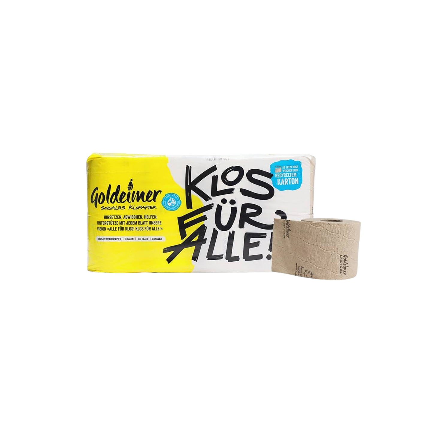 Goldeimer Recycling Toilettenpapier 3-lagig 8x150BL