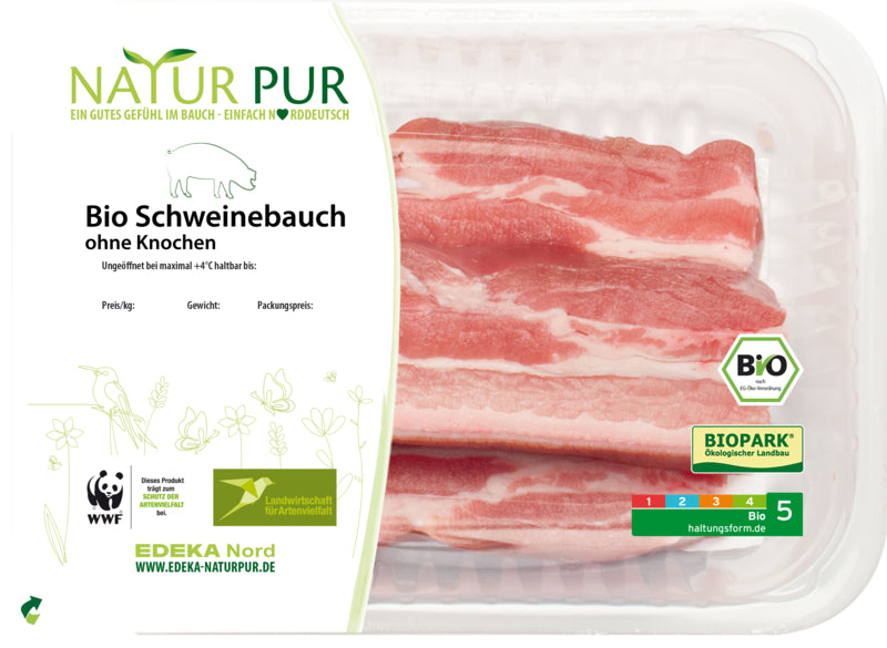 Bio Natur Pur Schweinebauch ohne Knochen 360g