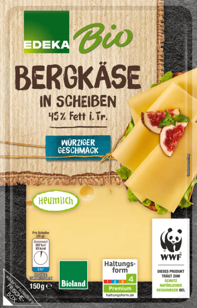Bio EDEKA Bergkäse Scheiben 45% 150g