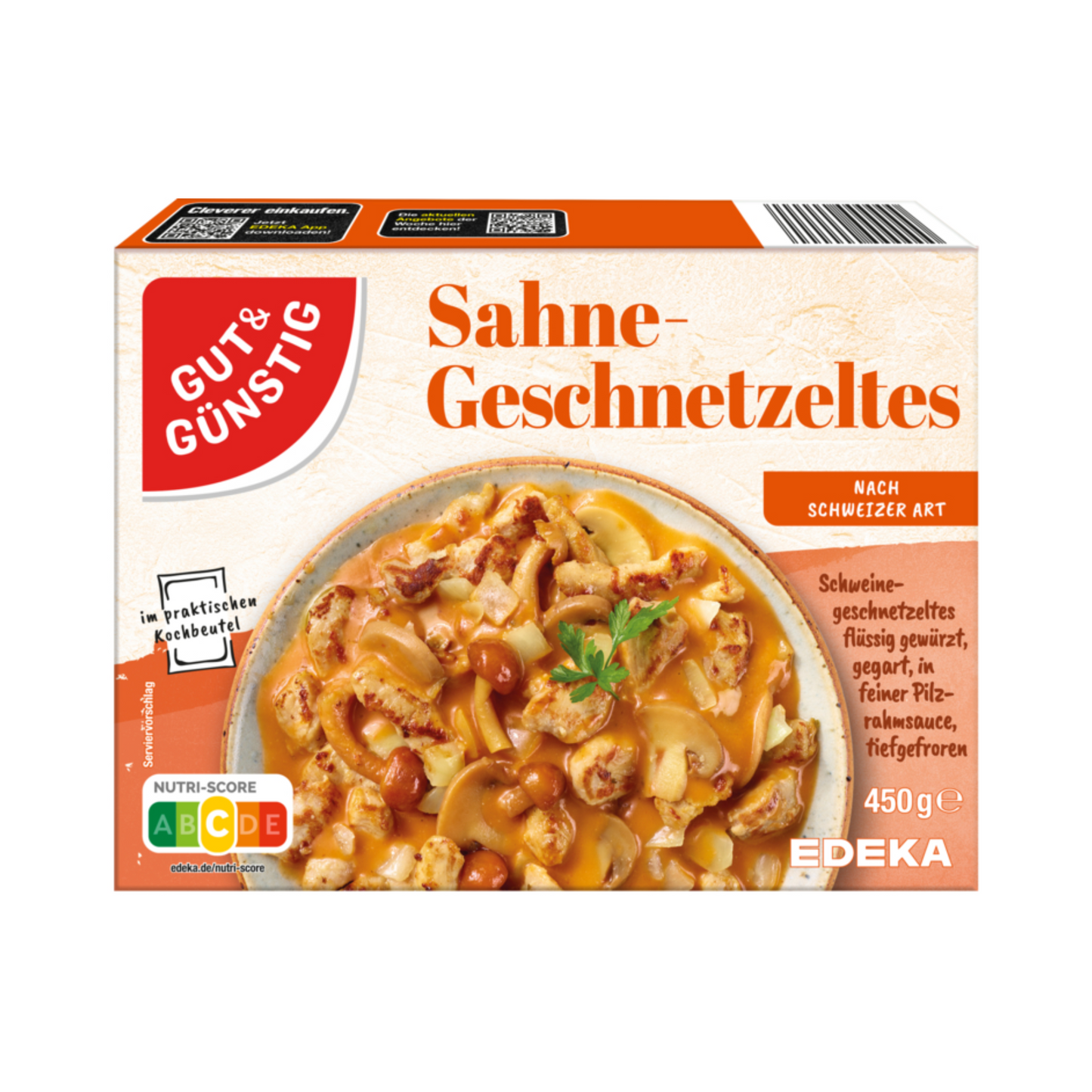 GUT&GÜNSTIG Sahne-Geschnetzeltes Schweizer Art 450g