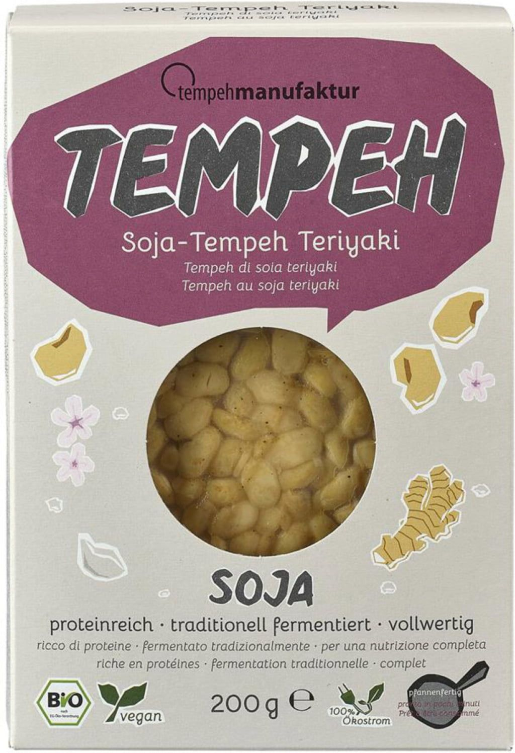 Bio Tempehmanufaktur Soja-Tempeh Teriyaki 200g