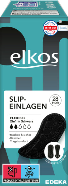 EDEKA elkos Slip-Einlagen Flexibel 2in1 schwarz 28ST