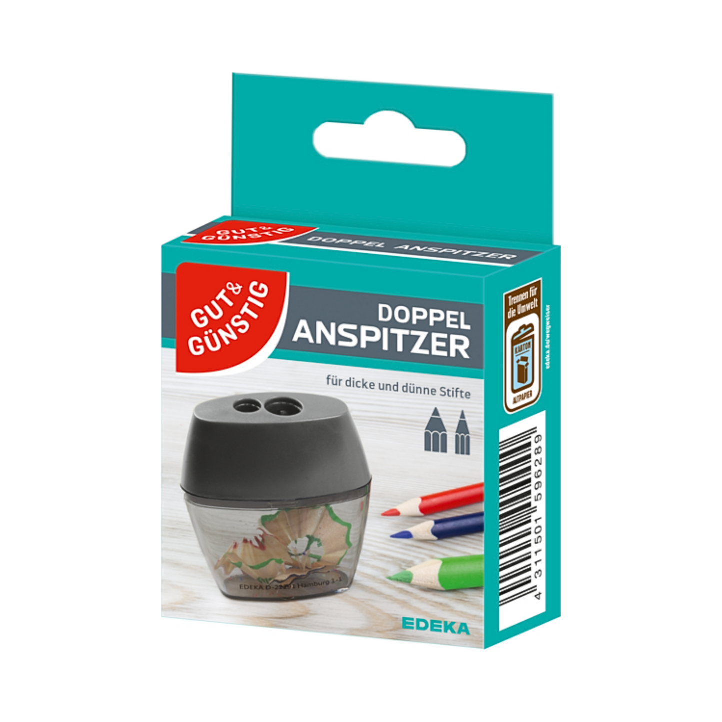 GUT&GÜNSTIG Doppelanspitzer mit Auffangdose