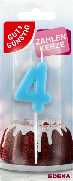 GUT&GÜNSTIG Zahlenkerze Nr.4