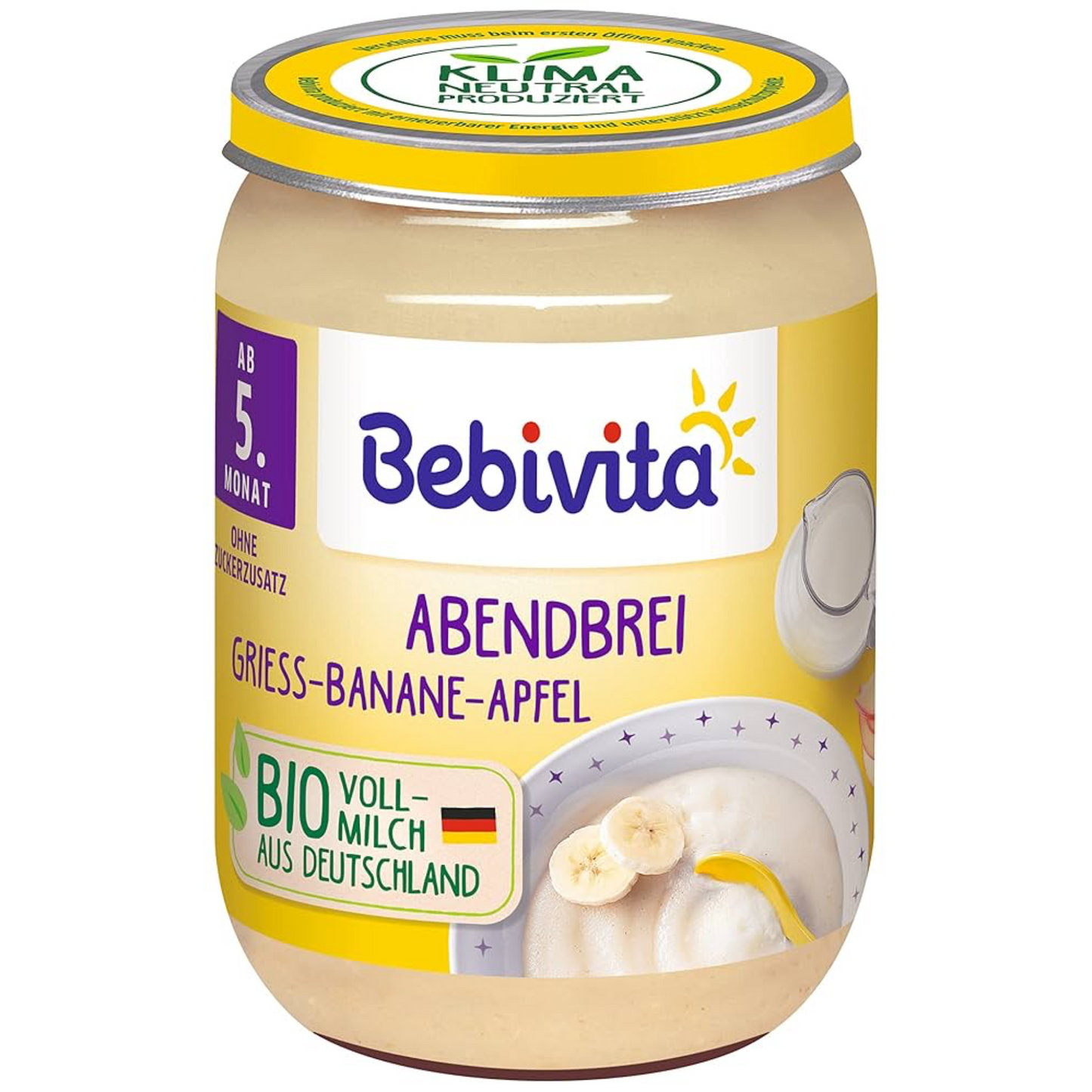 Bio Bebivita Abendbrei Grieß in Banane Apfel ab 5.Monat 190g