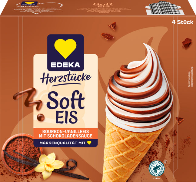 EDEKA Herzstücke Soft-Eis Vanille Schoko 4x135ml
