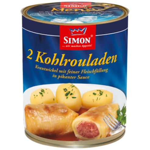 Simon Zwei Kohlrouladen Krautwickel mit fein zerkleinerter Fleischfüllung in pikanter Sauce 800g