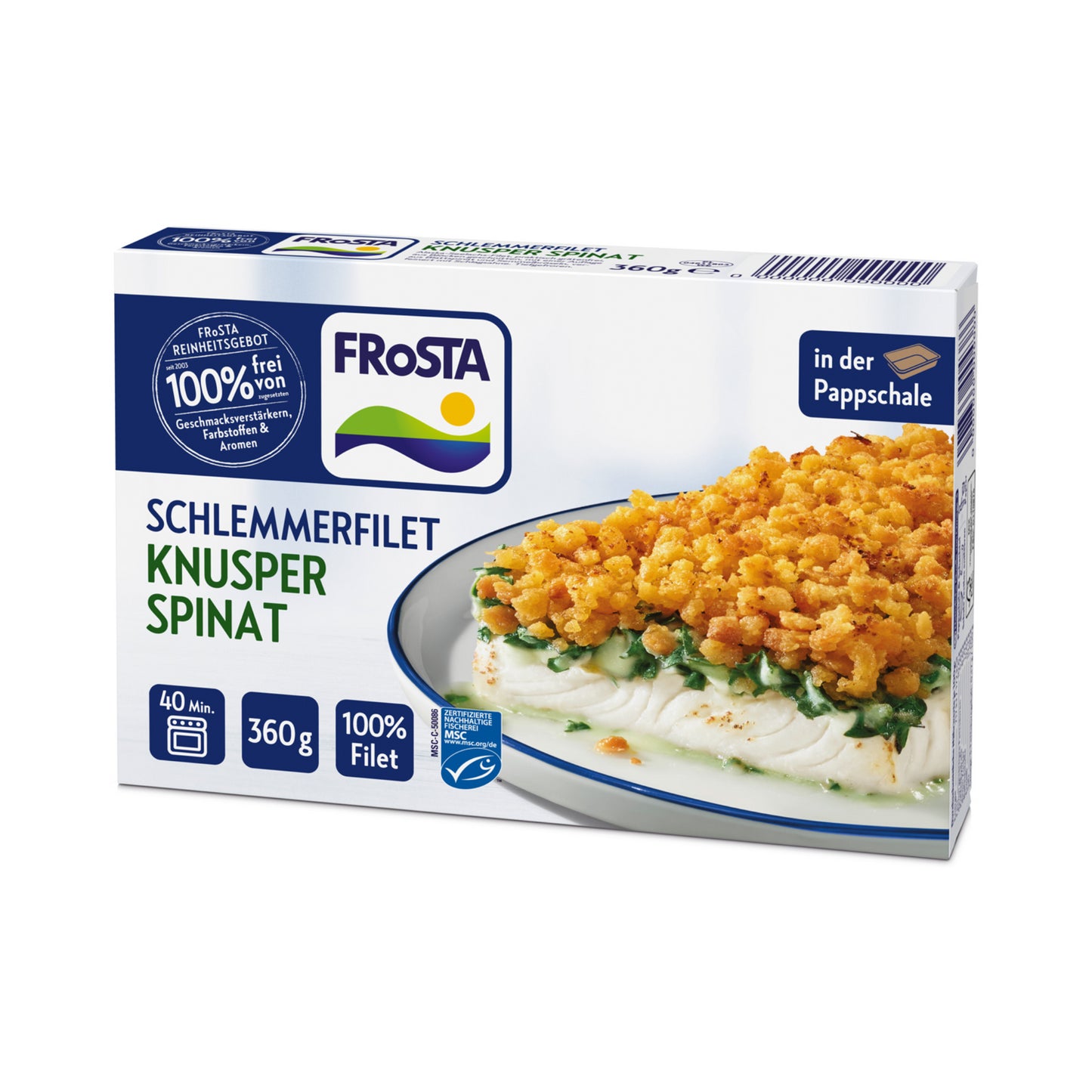 MSC Frosta Schlemmerfilet Knusper Spinat 360g