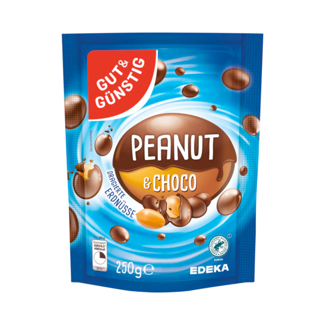 GUT&GÜNSTIG Peanut&Choco dragierte Erdnüsse braun 250g