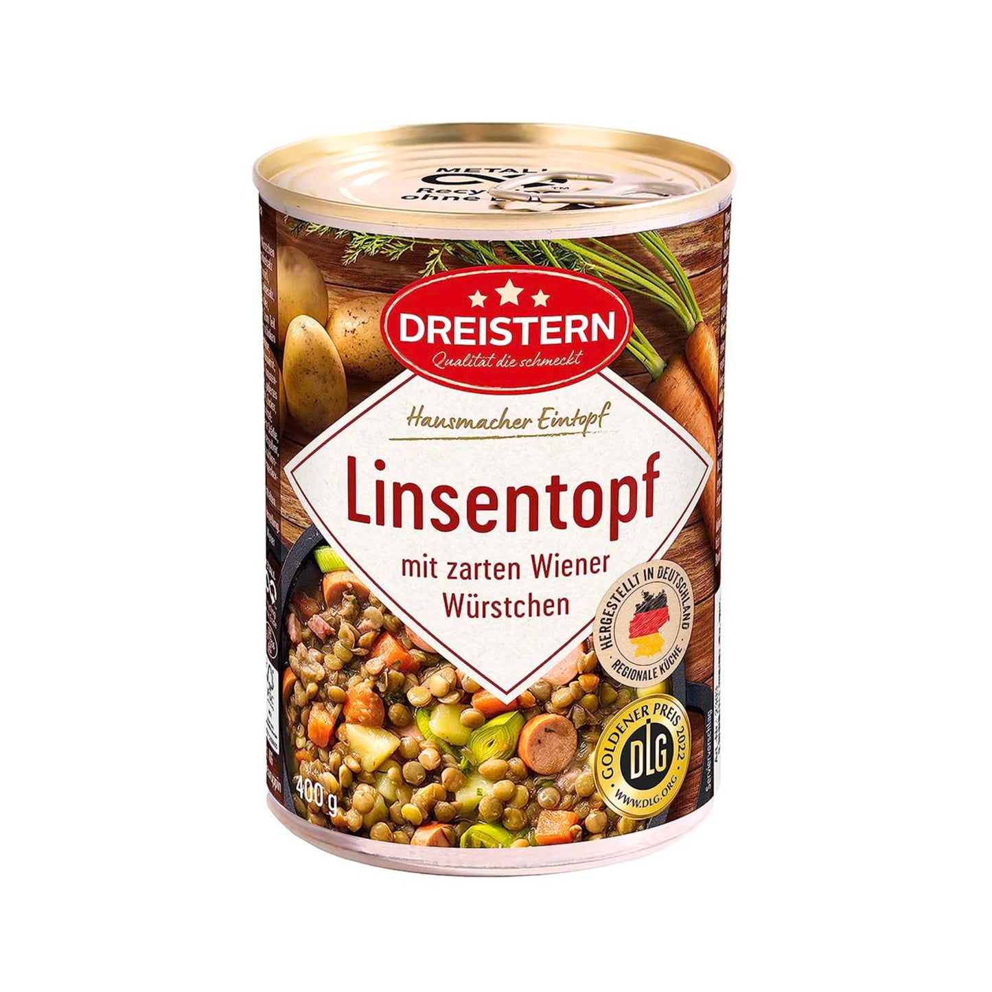 Dreistern Linseneintopf mit Wiener Würstchen 400g