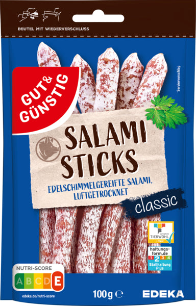 GUT&GÜNSTIG Salami Sticks classic 100g QS ITW
