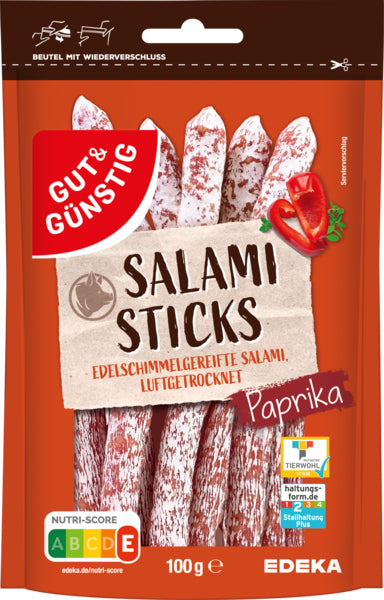 GUT&GÜNSTIG Salami Sticks Paprika 100g QS ITW