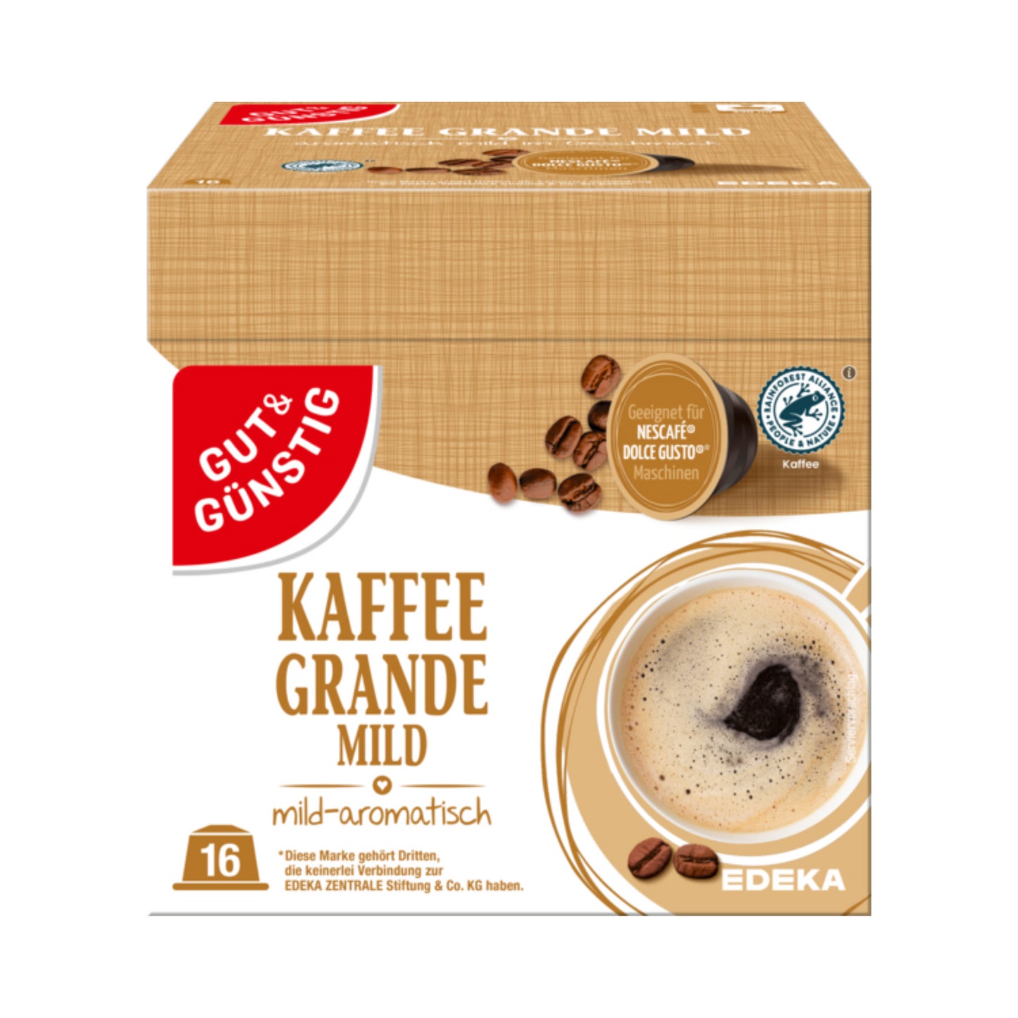 GUT&GÜNSTIG Kaffeekapseln Grande Mild 16x7,5g