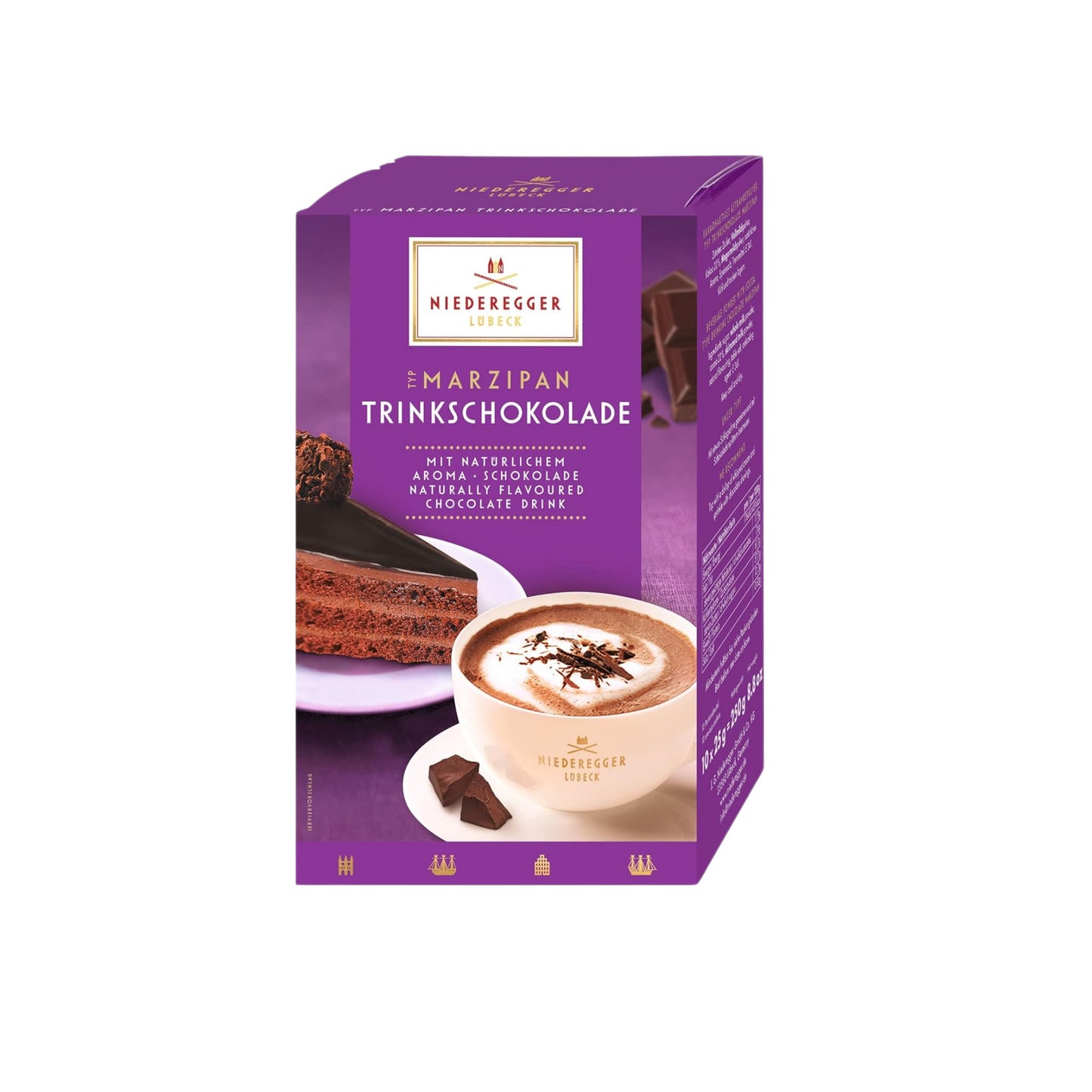 Niederegger Marzipan Trinkschokolade 10 Stick-Portionsbeutel 250g