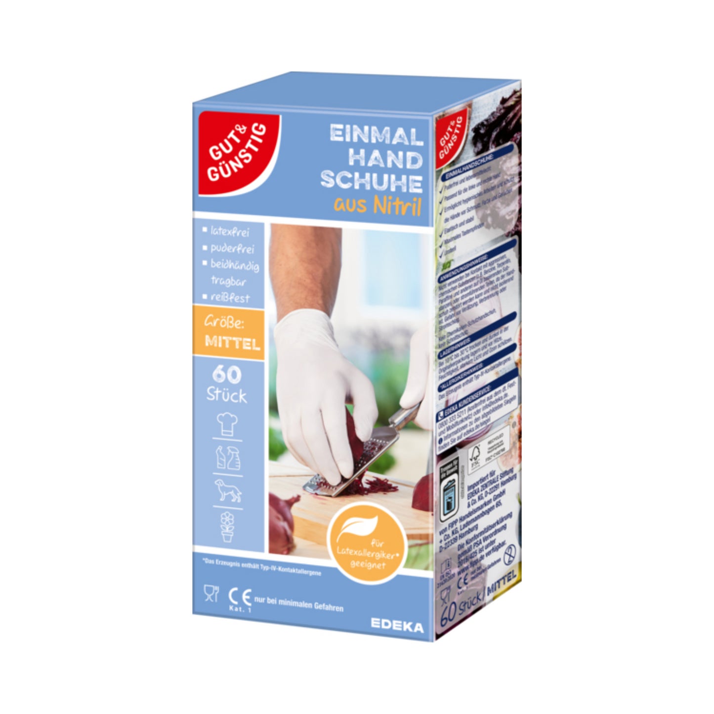 GUT&GÜNSTIG Einmalhandschuhe Nitril weiß Gr.M 60ST