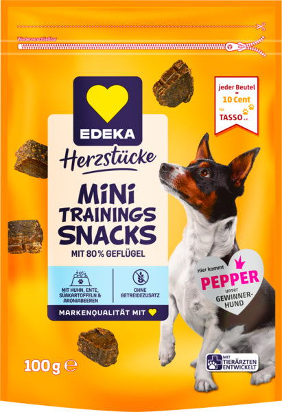 EDEKA Herzstücke Mini Trainingsnacks Huhn&Ente mit Süßkartoffel 100g