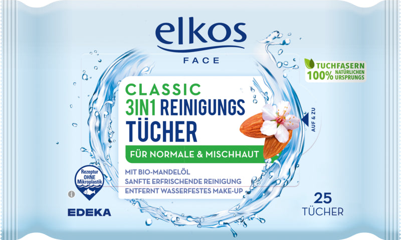 EDEKA elkos Gesichtsreinigungstücher Classic 25ST