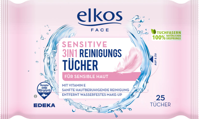 EDEKA elkos Gesichtsreinigungstücher Sensitive 25ST