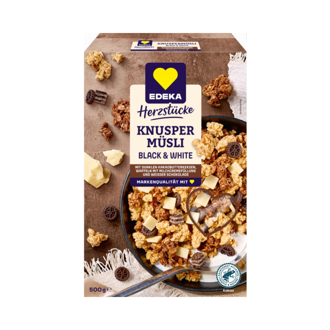EDEKA Herzstücke Knusper Müsli Black&White Choco Cookie 500g