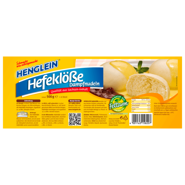 Henglein Hefeklöße für Dampfnudeln 500g