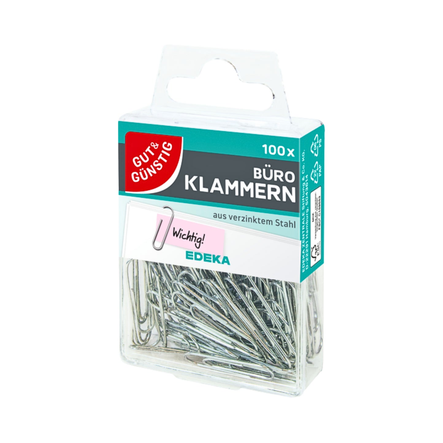 GUT&GÜNSTIG Büroklammern 100ST