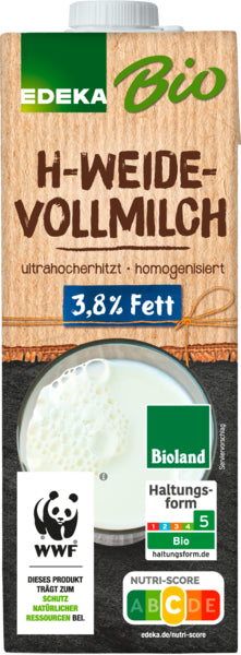 Bio EDEKA H-Weidemilch 3,8% 1l