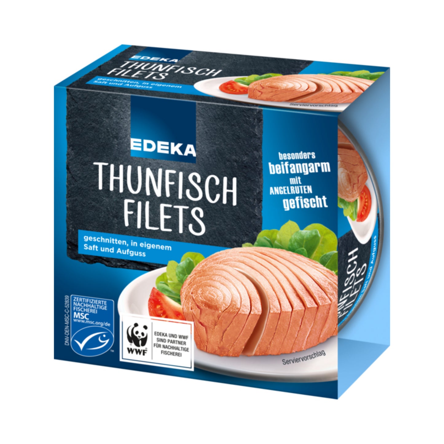 MSC EDEKA Herzstücke Thunfischfilets in eigenem Saft und Aufguss 185g