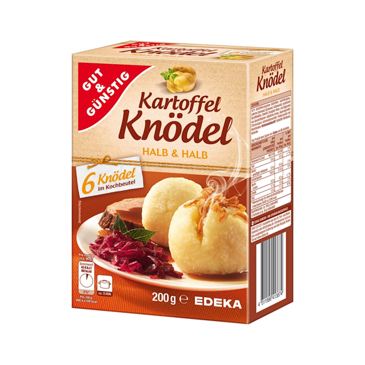 GUT&GÜNSTIG Kartoffel-Knödel Halb&Halb im 6er Kochbeutel 200g