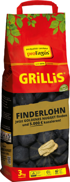 ProFagus Grillis Grillbriketts Goldener Grilli 3kg