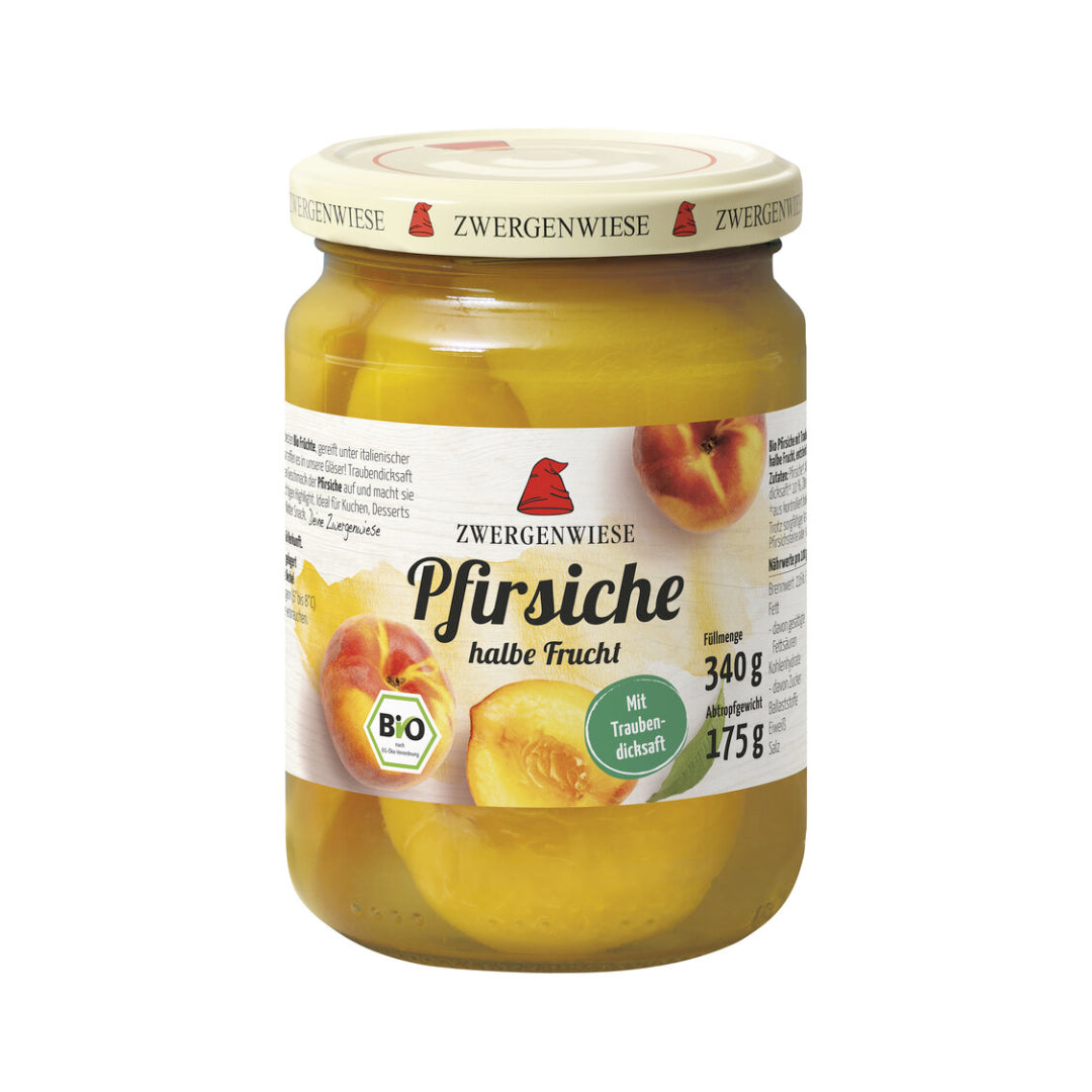 Bio Zwergenwiese Pfirsiche halb 340g