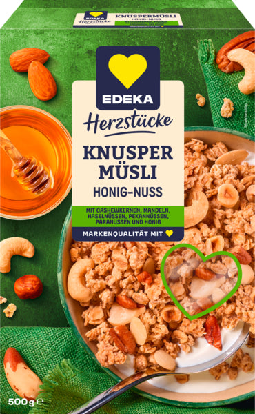 EDEKA Herzstücke Knuspermüsli Honig-Nuss 500g