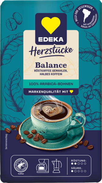EDEKA Herzstücke Balance Röstkaffee gemahlen 500g